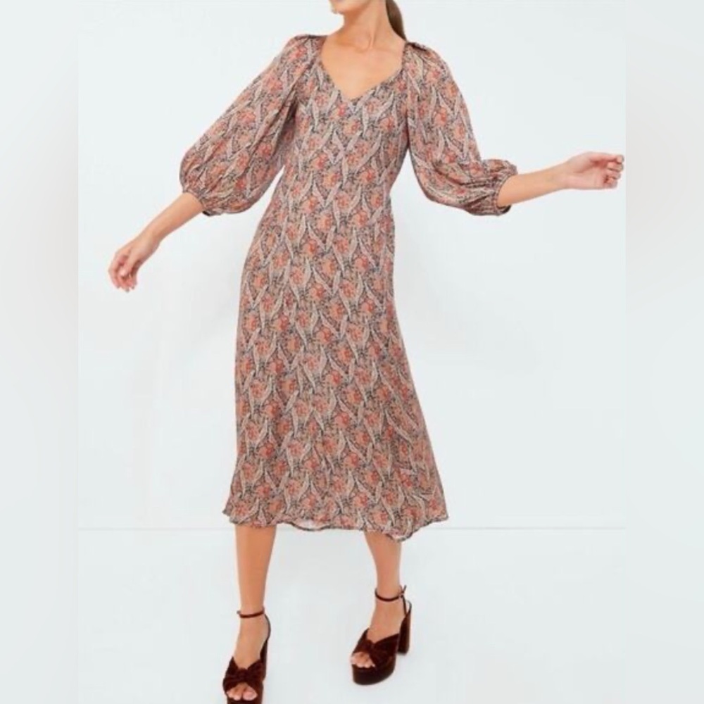 The Great. The Fountain Dress Paisley Boho Midi NWT (FLAWED)‎